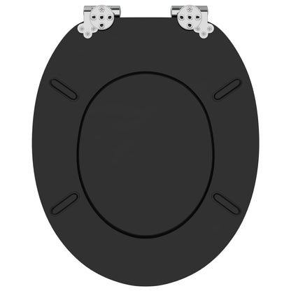 Sedile per toilette con chiusura morbida Nero 44 x 38 cm | homemem39