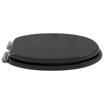 Sedile per toilette con chiusura morbida Nero 44 x 38 cm | homemem39
