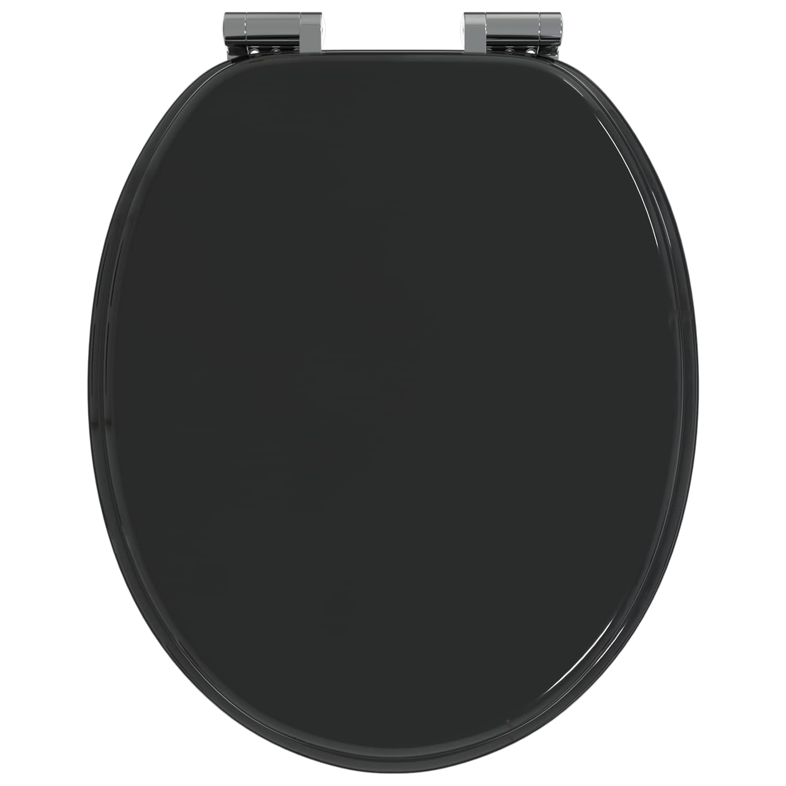 Sedile per toilette con chiusura morbida Nero 44 x 38 cm | homemem39