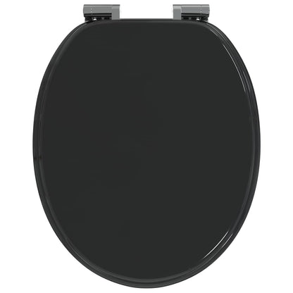 Sedile per toilette con chiusura morbida Nero 44 x 38 cm | homemem39