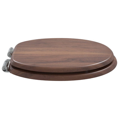 Sedile per toilette con chiusura morbida Marrone 44 x 38 cm | homemem39