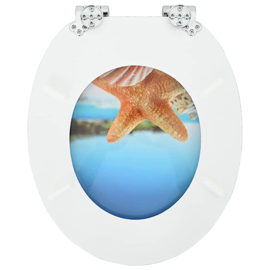 Sedile per toilette con chiusura morbida Conchiglia di mare | homemem39