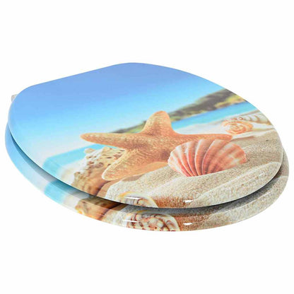 Sedile per toilette con chiusura morbida Conchiglia di mare