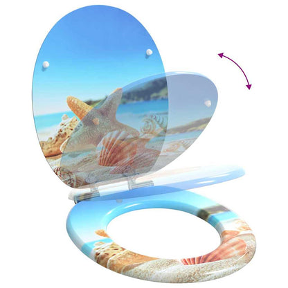 Sedile per toilette con chiusura morbida Conchiglia di mare | homemem39