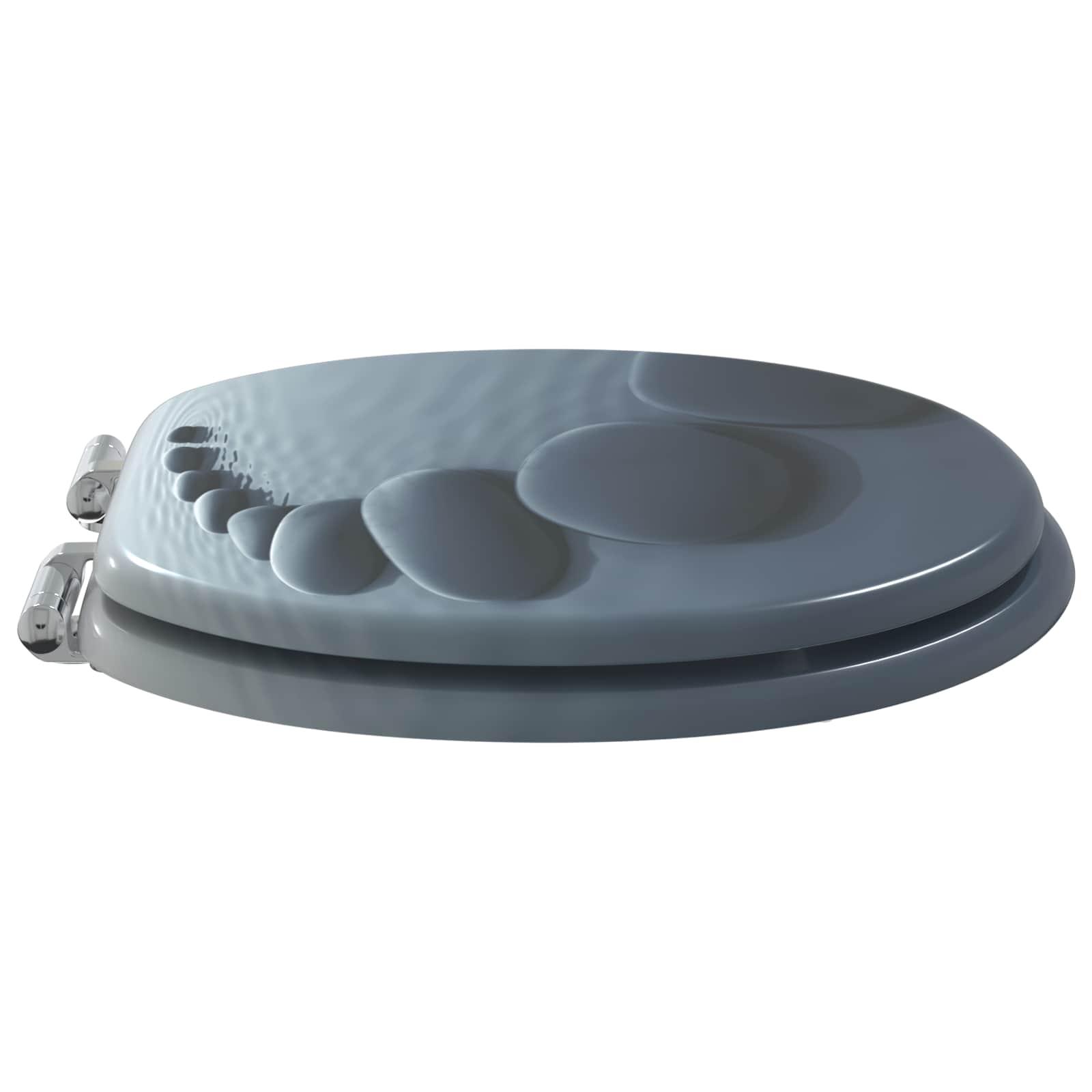 Sedile per toilette con chiusura morbida Grigio 44 x 38 cm | homemem39