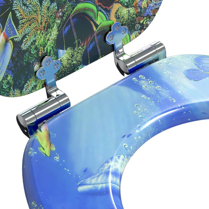 Sedile per toilette con chiusura morbida Blu 44 x 38 cm | homemem39