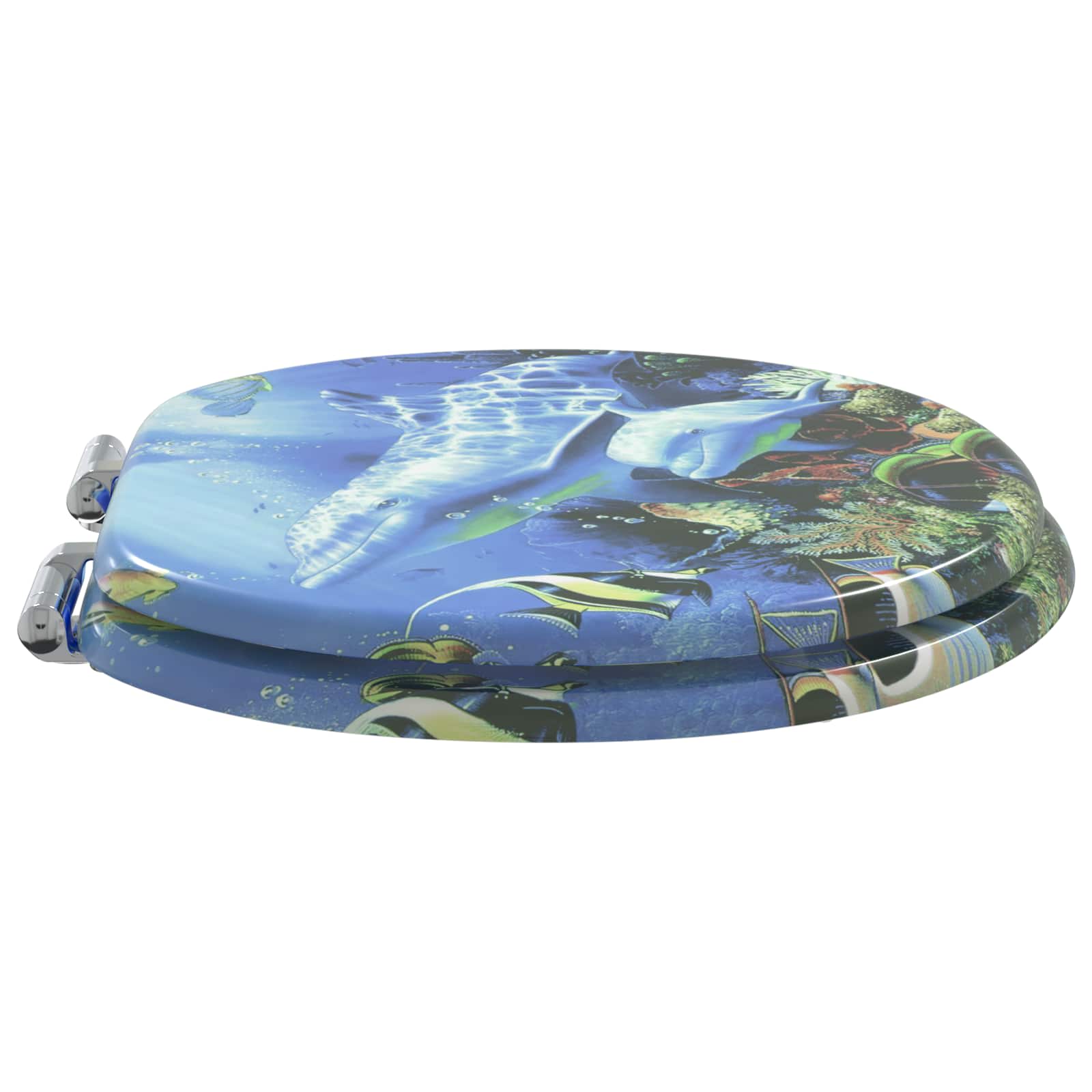 Sedile per toilette con chiusura morbida Blu 44 x 38 cm | homemem39