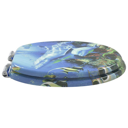 Sedile per toilette con chiusura morbida Blu 44 x 38 cm | homemem39