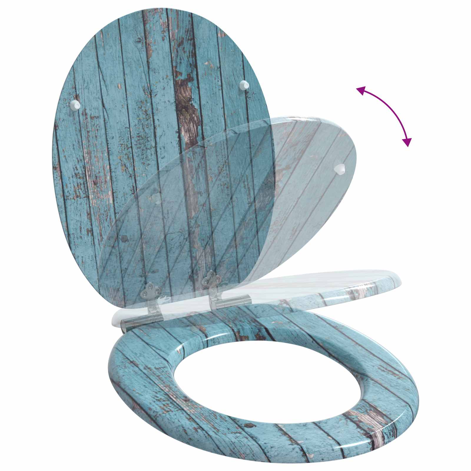 Sedile per toilette con chiusura morbida Blu 44 x 38 cm | homemem39