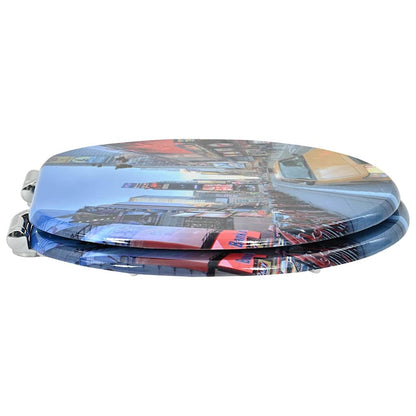 Sedile per toilette con chiusura morbida Multicolore 44 x 38 cm | homemem39