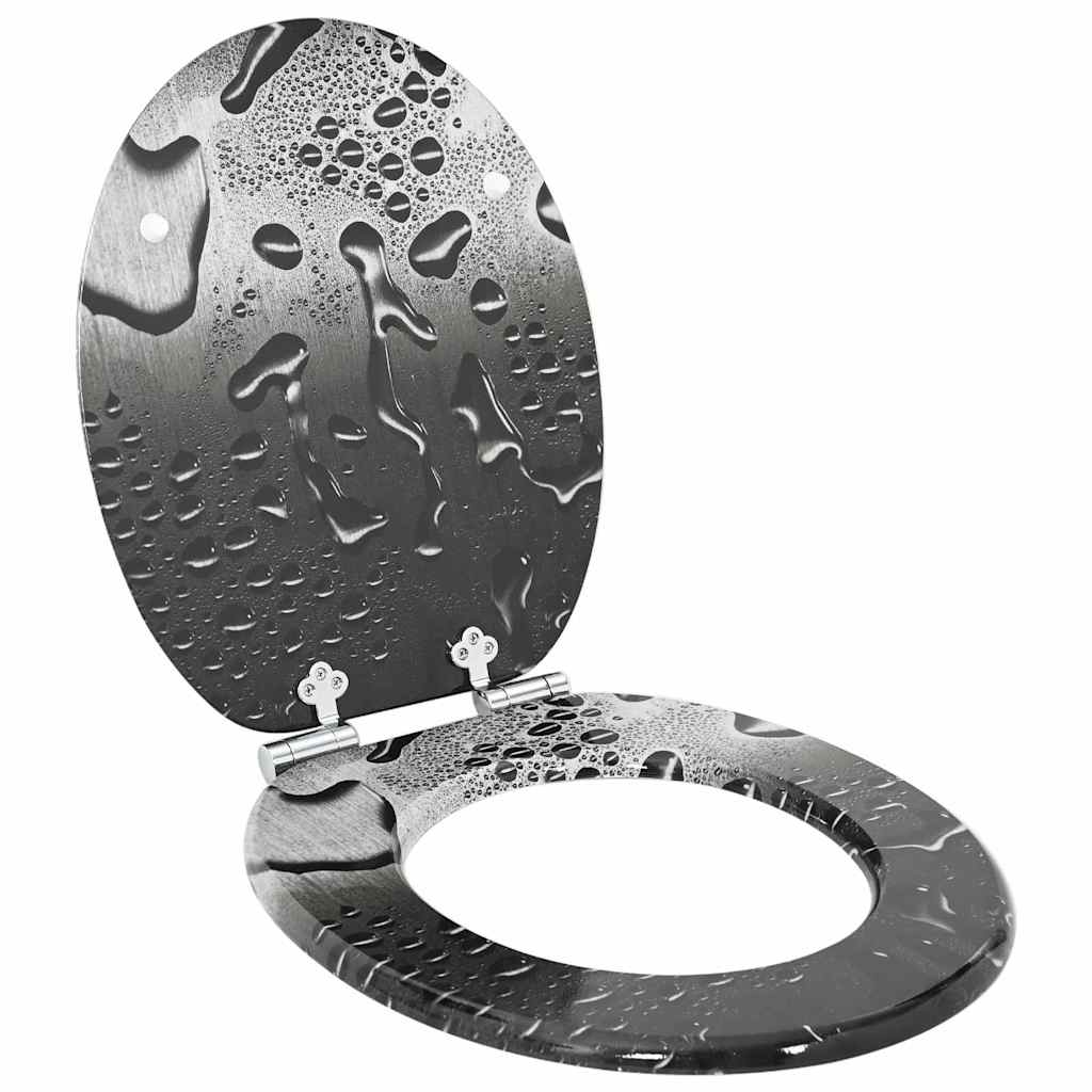 Sedile per toilette con chiusura morbida Grigio 44 x 38 cm