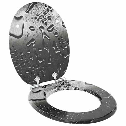 Sedile per toilette con chiusura morbida Grigio 44 x 38 cm