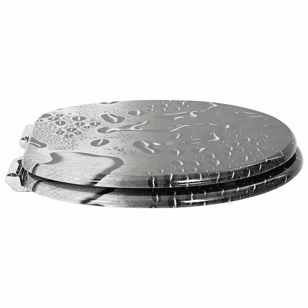 Sedile per toilette con chiusura morbida Grigio 44 x 38 cm | homemem39