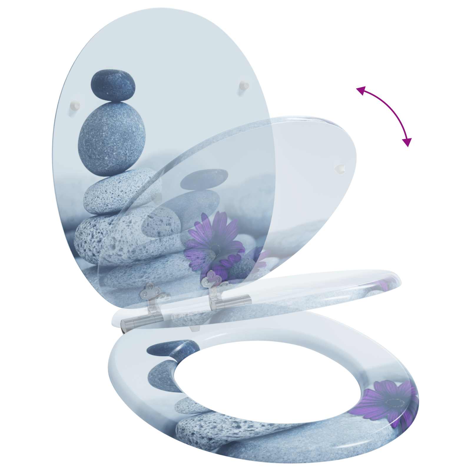 Sedile del WC Grigio 44 x 38 cm Pannello MDF - homemem39