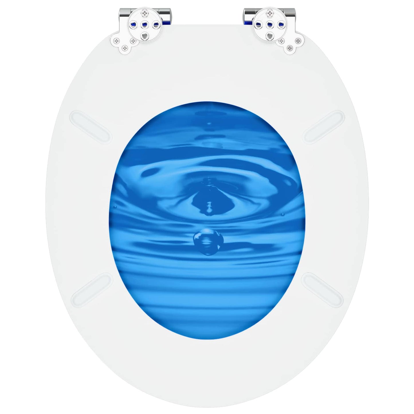 Sedile per toilette con chiusura morbida Goccia blu 44 x 38 cm | homemem39