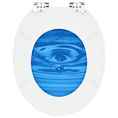 Sedile per toilette con chiusura morbida Goccia blu 44 x 38 cm | homemem39