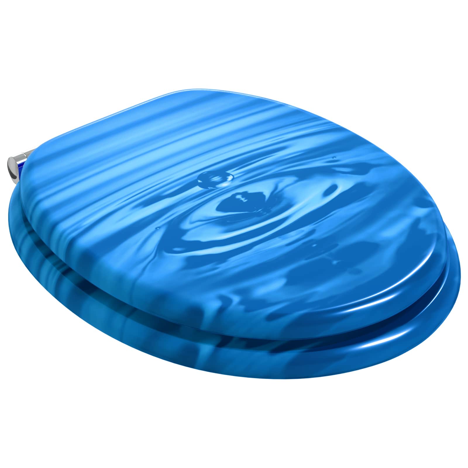 Sedile per toilette con chiusura morbida Goccia blu 44 x 38 cm | homemem39