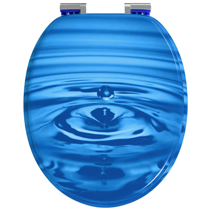 Sedile per toilette con chiusura morbida Goccia blu 44 x 38 cm | homemem39