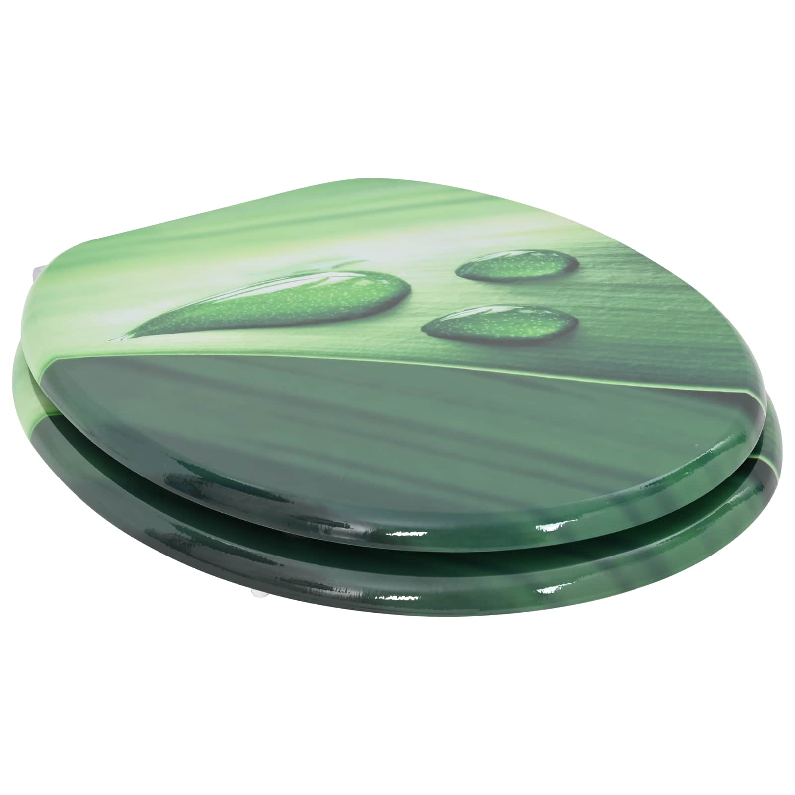 Sedile per toilette con chiusura morbida Goccia verde | homemem39