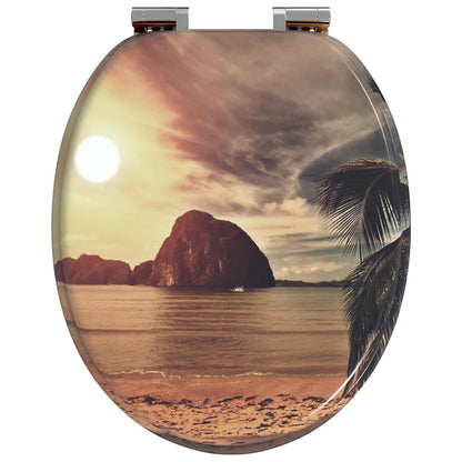 Sedile per toilette con chiusura morbida Arancione 44 x 38 cm | homemem39