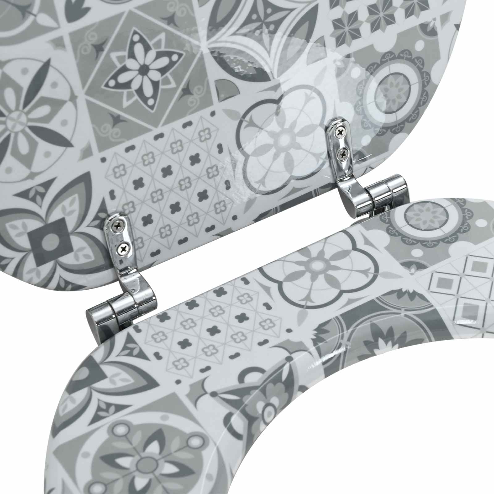 Sedile per toilette con chiusura morbida Grigio 44 x 38 cm | homemem39