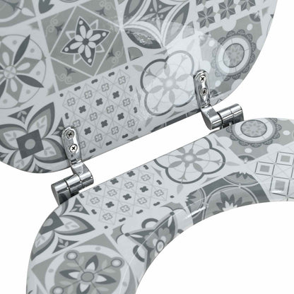 Sedile per toilette con chiusura morbida Grigio 44 x 38 cm | homemem39
