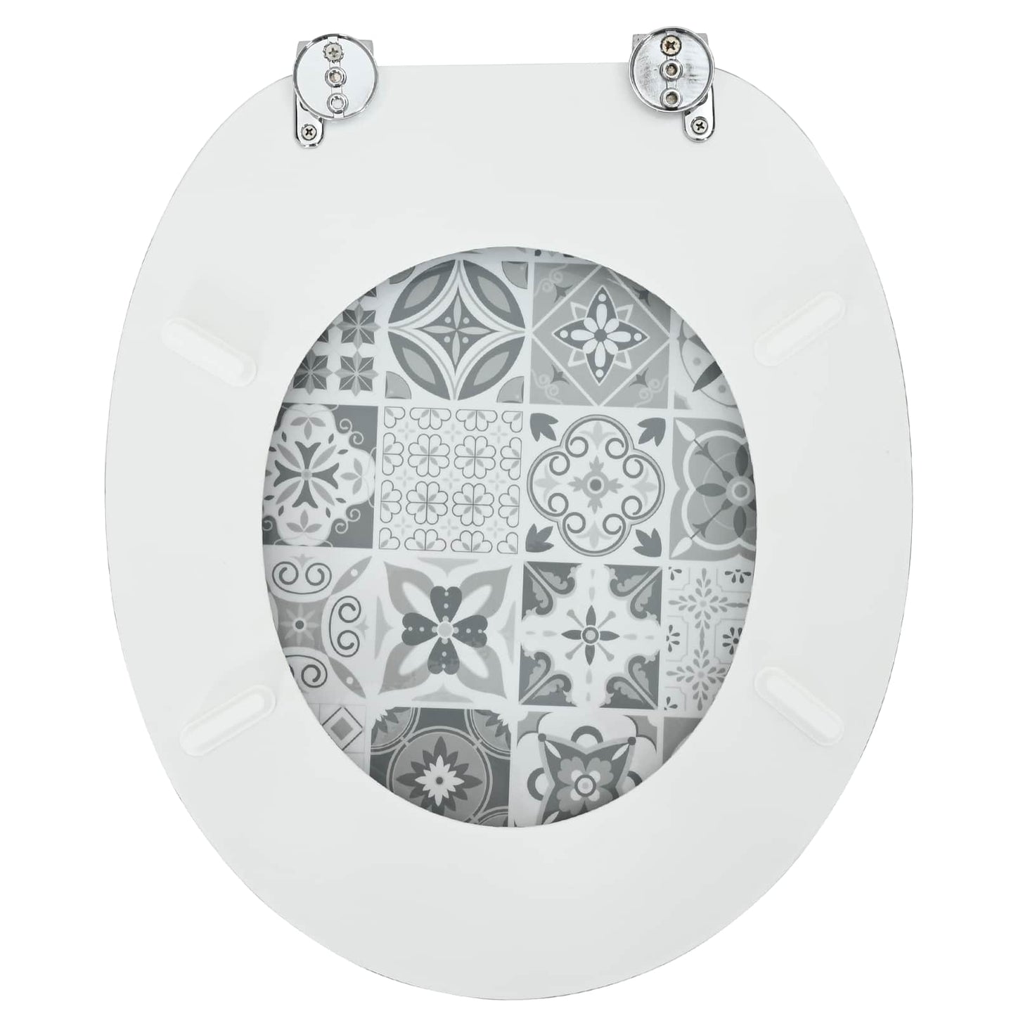 Sedile per toilette con chiusura morbida Grigio 44 x 38 cm | homemem39