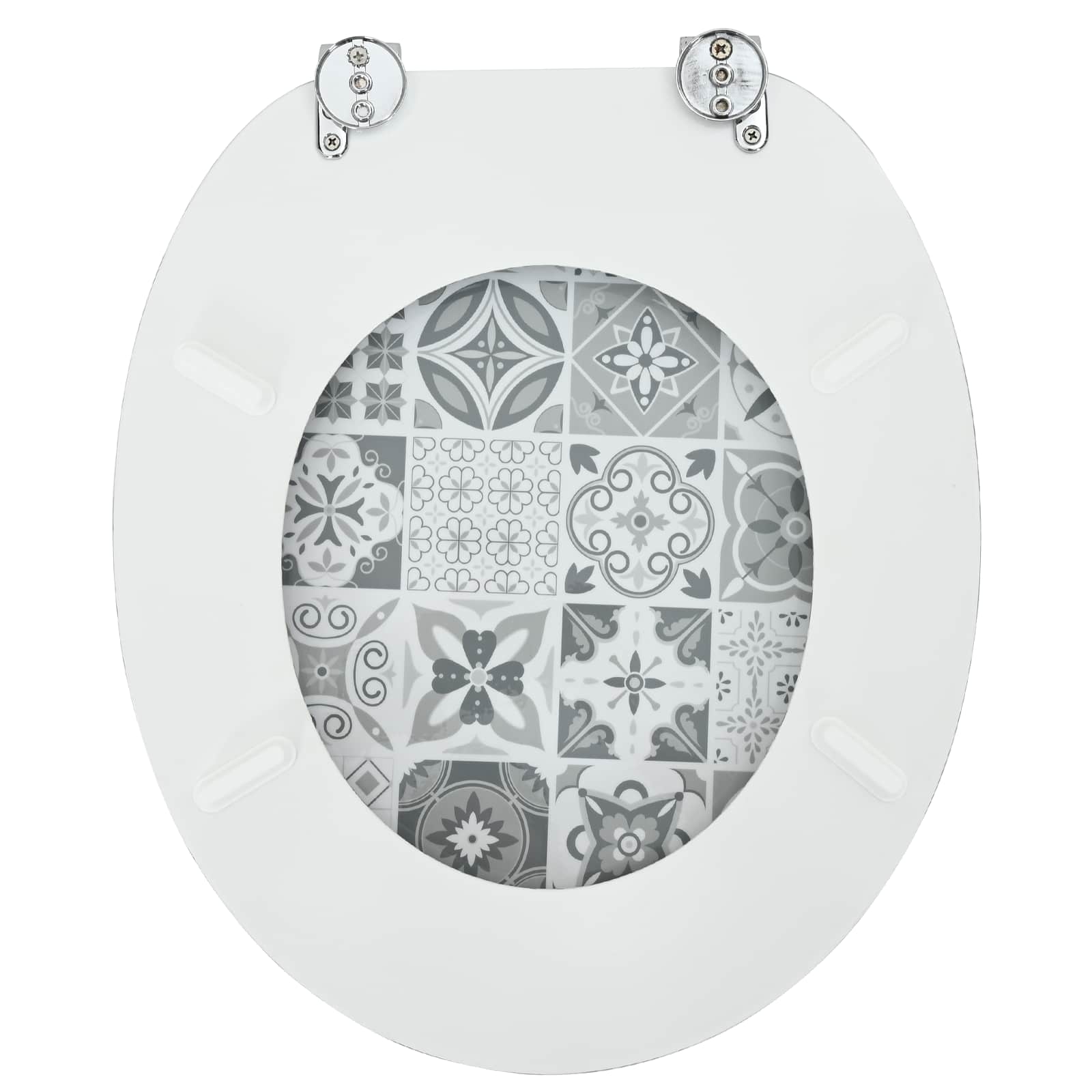 Sedile per toilette con chiusura morbida Grigio 44 x 38 cm | homemem39