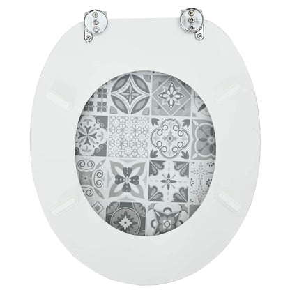 Sedile per toilette con chiusura morbida Grigio 44 x 38 cm | homemem39