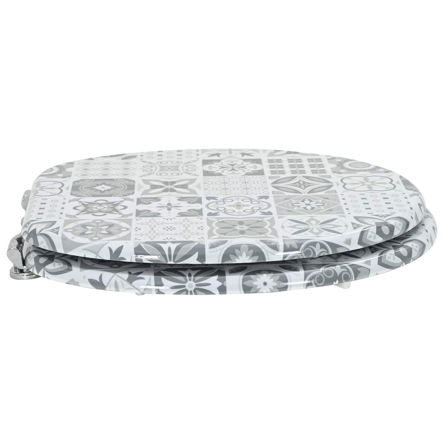 Sedile per toilette con chiusura morbida Grigio 44 x 38 cm | homemem39