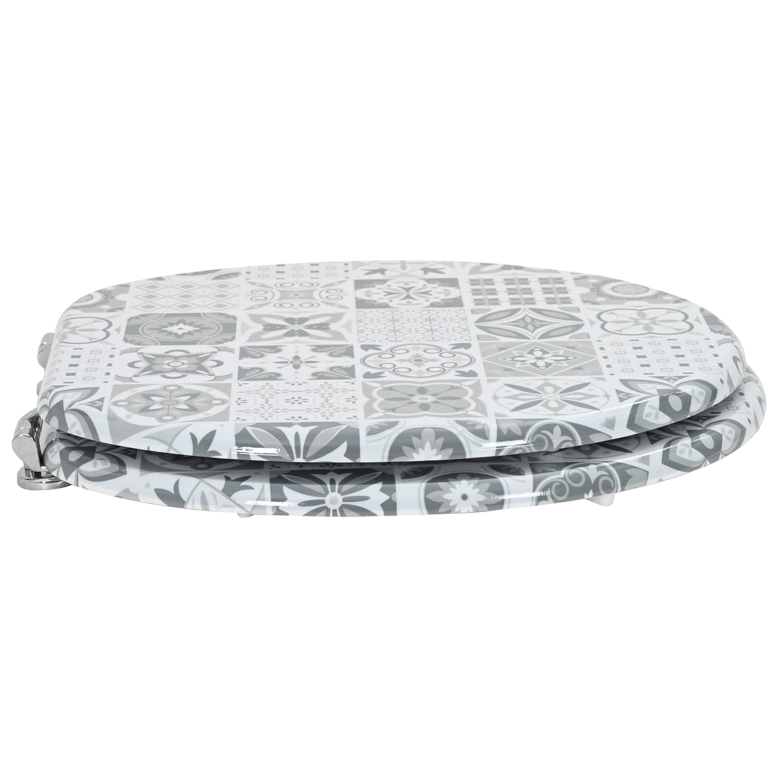 Sedile per toilette con chiusura morbida Grigio 44 x 38 cm | homemem39
