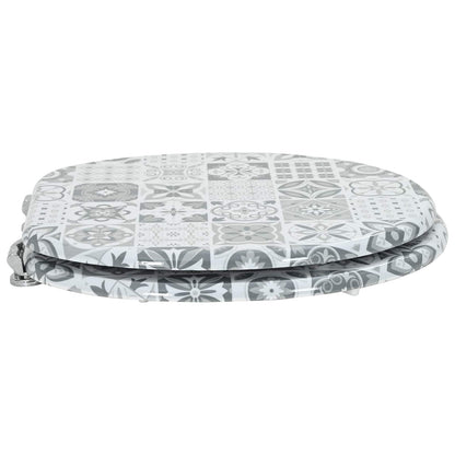 Sedile per toilette con chiusura morbida Grigio 44 x 38 cm | homemem39