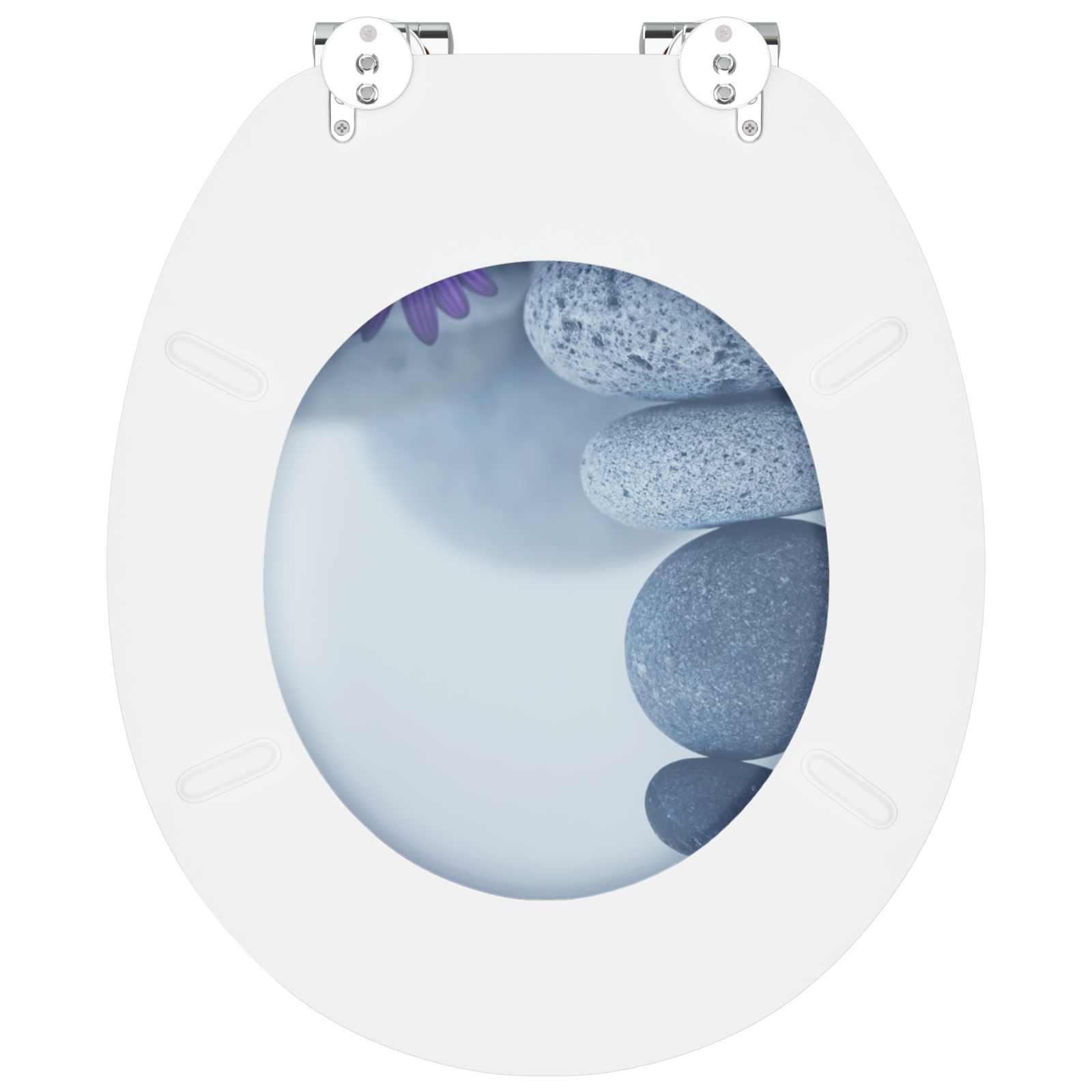 Sedile per toilette con chiusura morbida Grigio 44 x 38 cm | homemem39