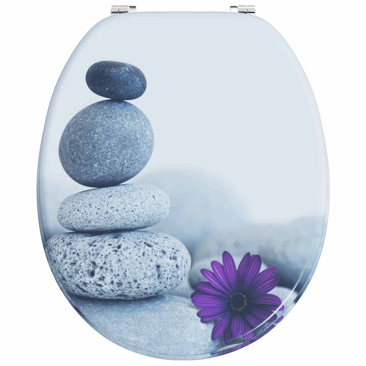 Sedile per toilette con chiusura morbida Grigio 44 x 38 cm | homemem39