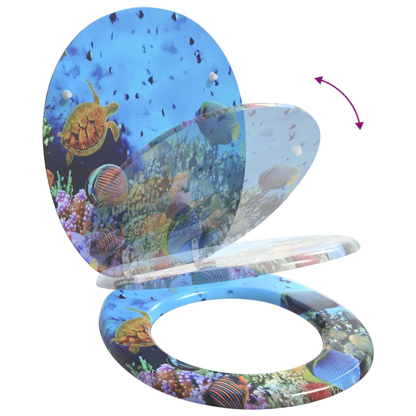 Sedile per toilette con chiusura morbida Blu mare profondo | homemem39