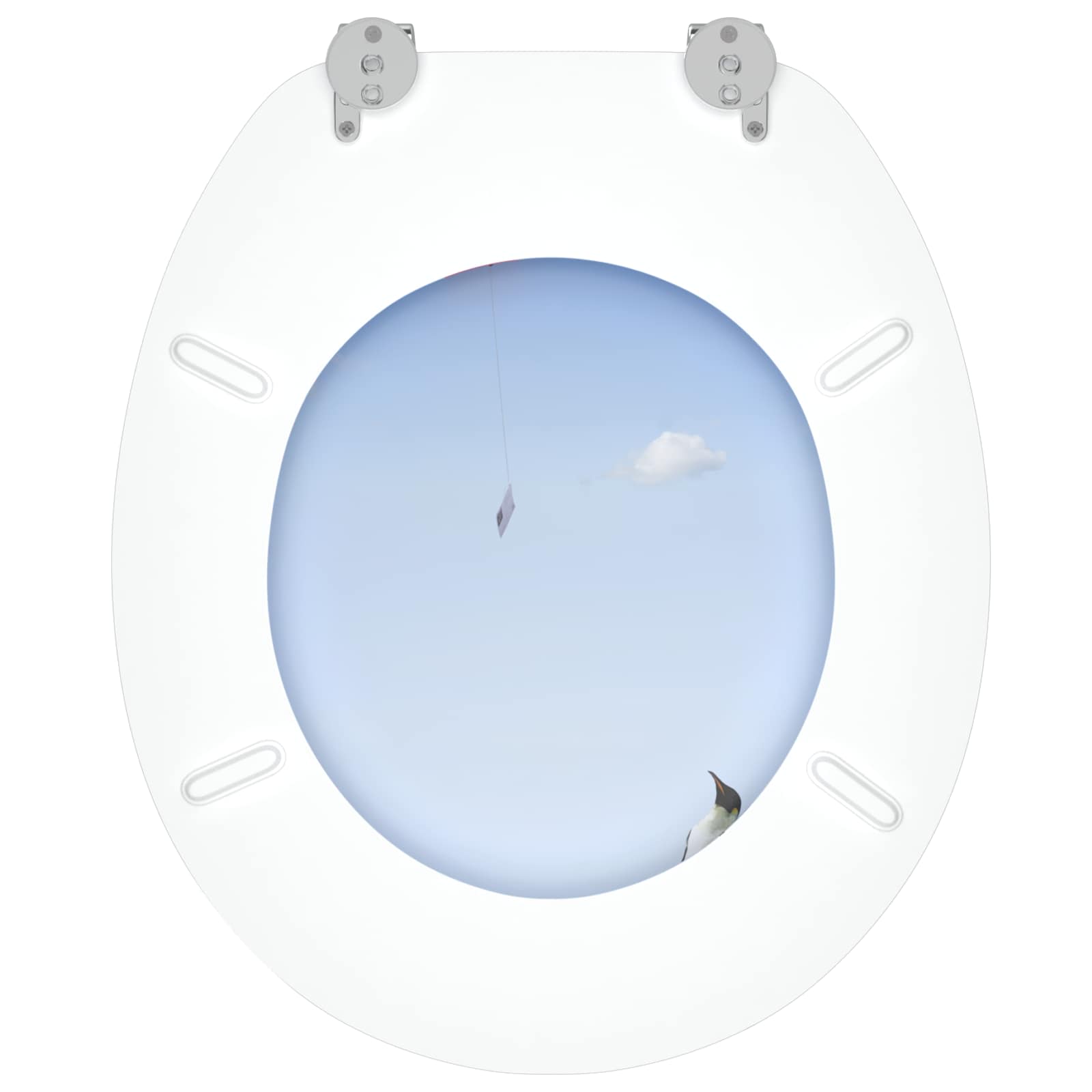 Sedile per toilette con chiusura morbida Blu 44 x 38 cm | homemem39