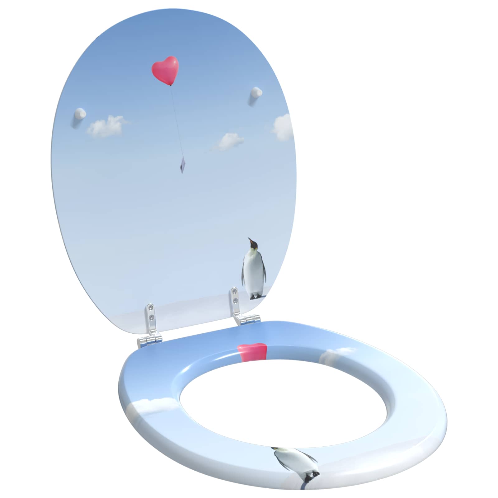 Sedile per toilette con chiusura morbida Blu 44 x 38 cm | homemem39