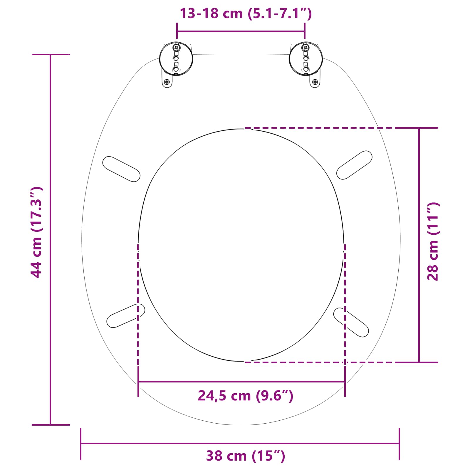 Sedile per toilette con chiusura morbida Blu 44 x 38 cm | homemem39