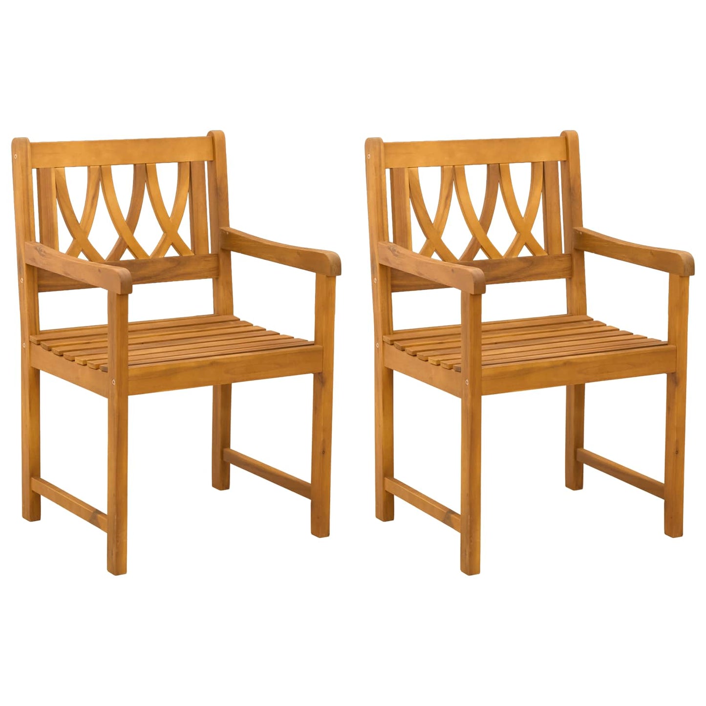 Sedie da giardino 2 pcs Naturale Legno di Acacia Massello