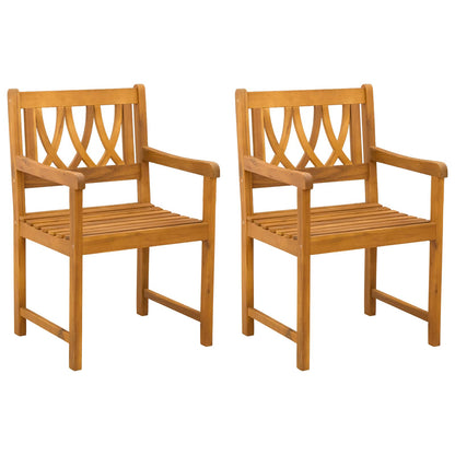Sedie da giardino 2 pcs Naturale Legno di Acacia Massello