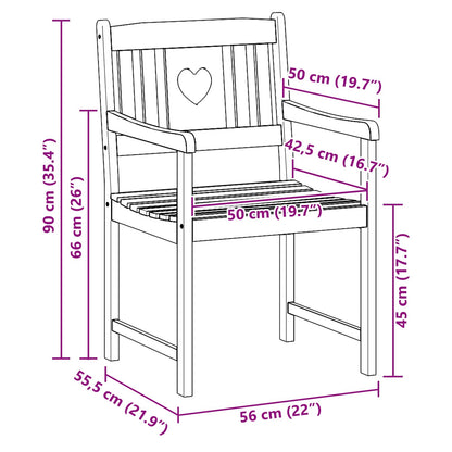 Panchina da esterno 2 pcs Naturale 56 x 55,5 x 90 cm | homemem39