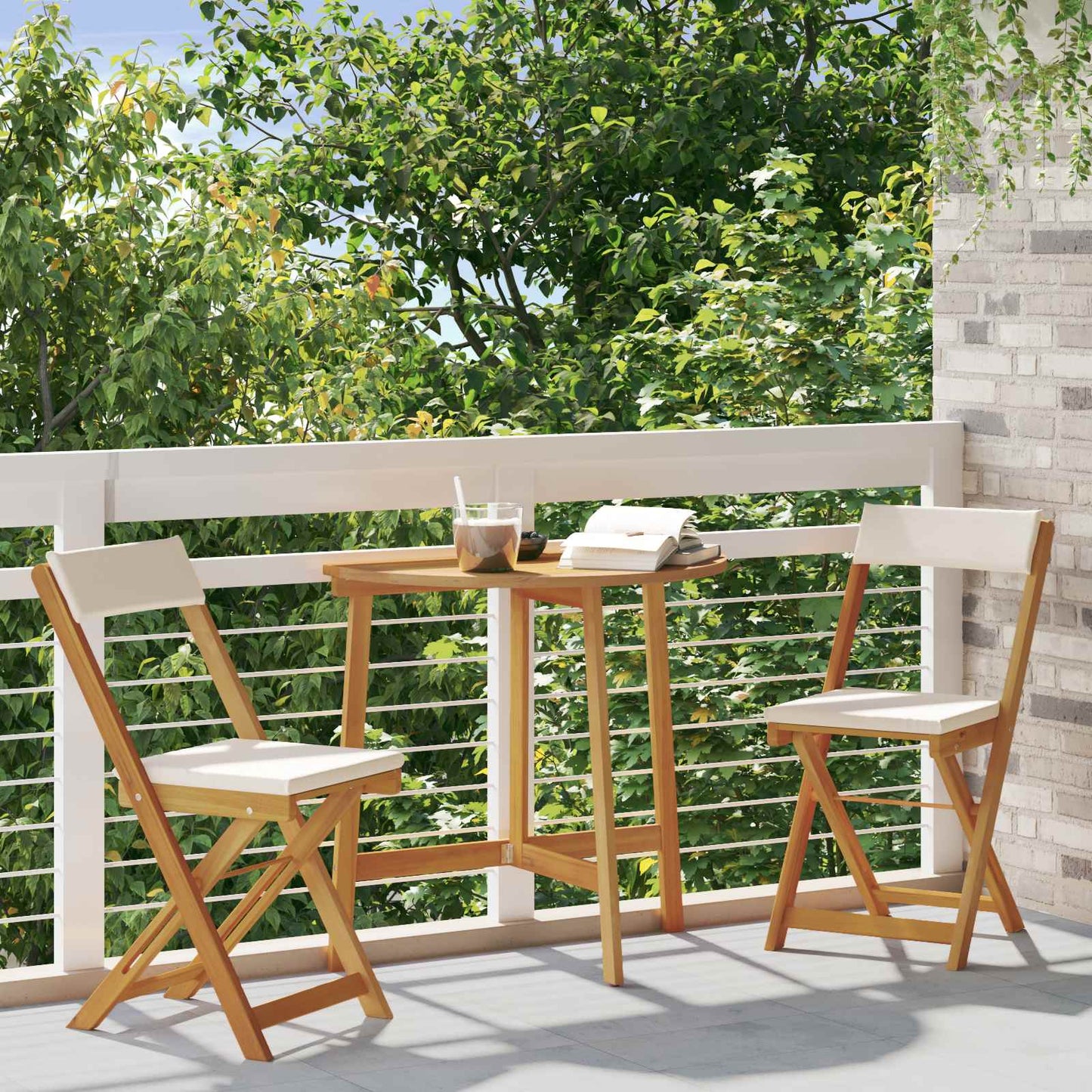 Sedie Bistro da Giardino 2 pcs Bianco Crema 40 x 53 x 80 cm | homemem39