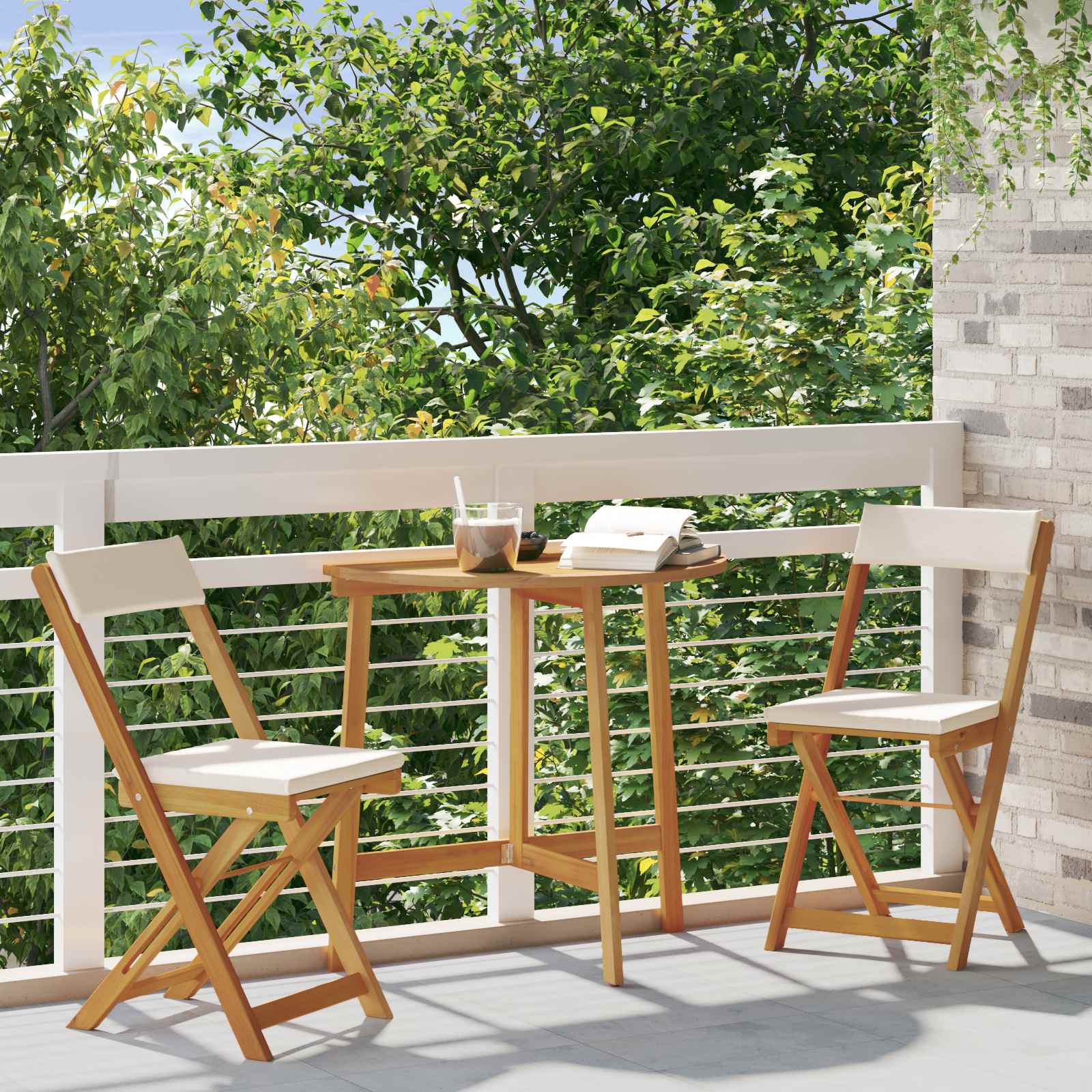Sedie Bistro da Giardino 2 pcs Bianco Crema 40 x 53 x 80 cm | homemem39