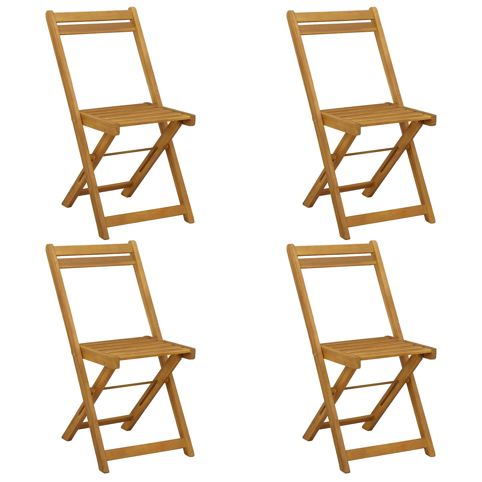 Sedie da giardino pieghevoli 4 pcs Naturale 40 x 53 x 80 cm | homemem39