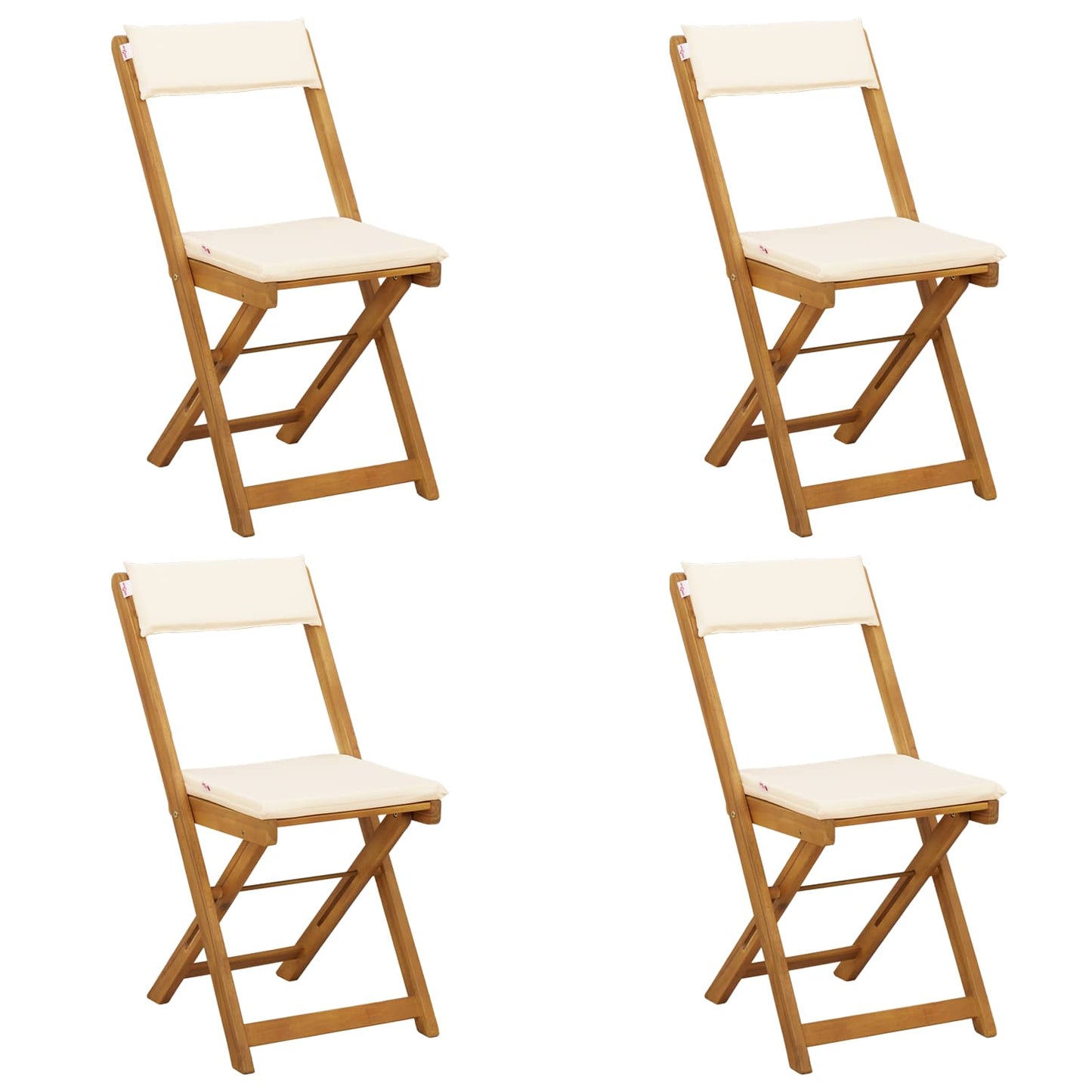 Sedie Bistro da Giardino 4 pcs Bianco Crema 40 x 53 x 80 cm