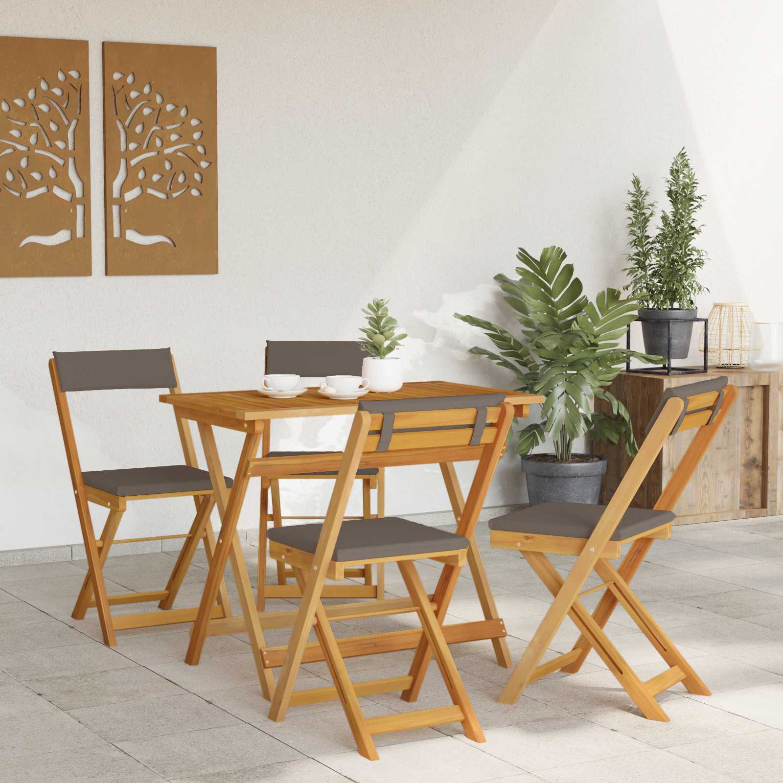 Sedie Bistro da Giardino 4 pcs Grigio Scuro 40 x 53 x 80 cm | homemem39