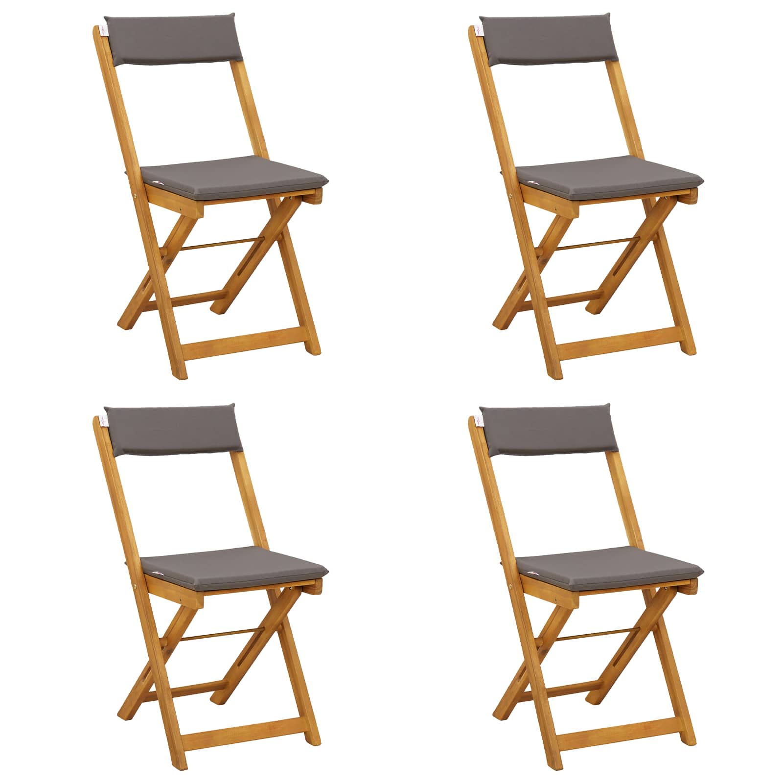 Sedie Bistro da Giardino 4 pcs Grigio Scuro 40 x 53 x 80 cm | homemem39