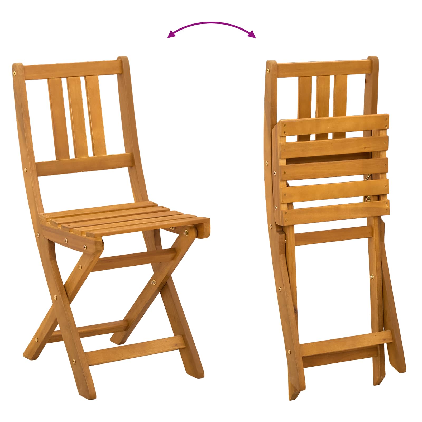 Sedie Bistro da Giardino 4 pcs Naturale 40 x 42 x 85 cm | homemem39