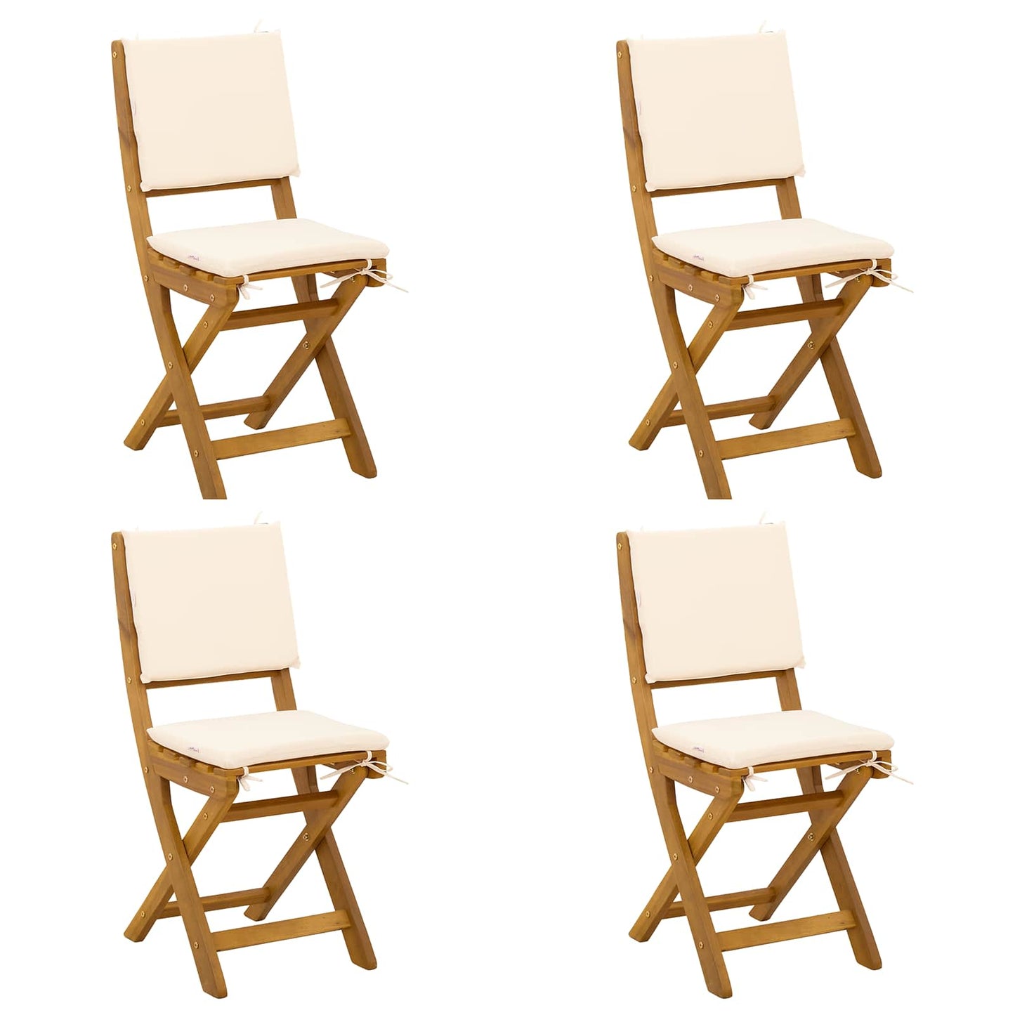 Sedie Bistro da Giardino 4 pcs Bianco Crema 38 x 46 x 85 cm