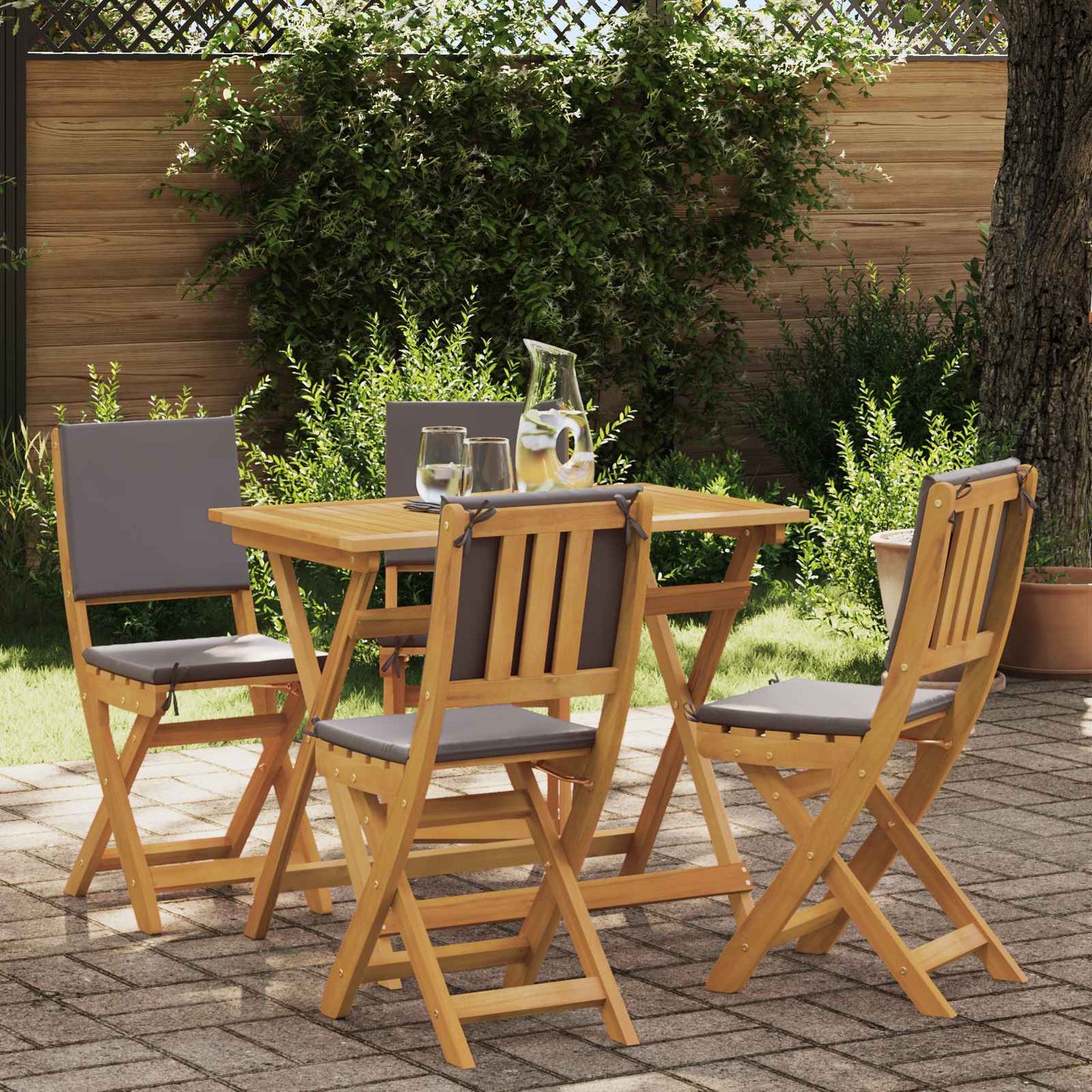 Sedie Bistro da Giardino 4 pcs Grigio Scuro 38 x 46 x 85 cm